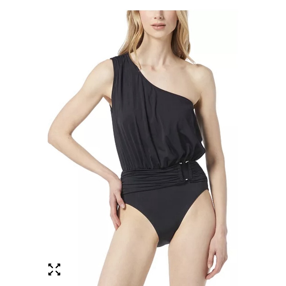 NWT Michael Kors blouson black one shoulder ruched. Size 12. $150